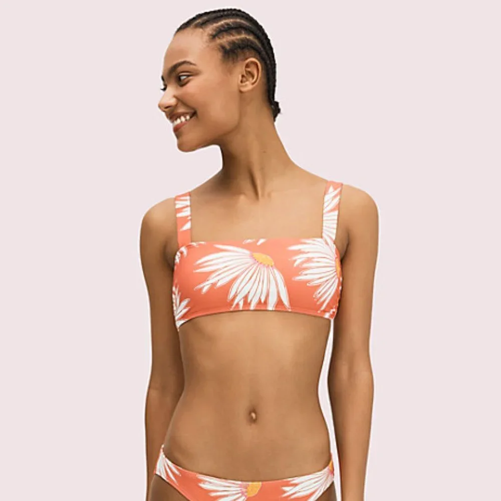 Kate Spade falling flower square neck bikini top